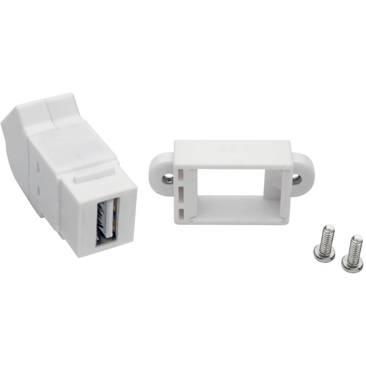 Tripp Lite USB 2.0 All-in-One Keystone/Panel Mount Angled Coupler (F/F) White