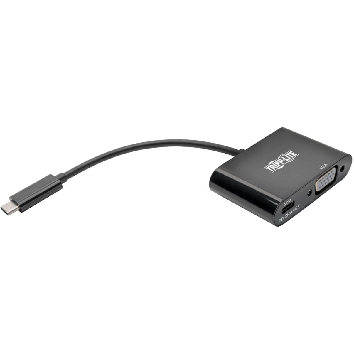 Tripp Lite USB C to VGA Adapter Converter w/ PD Charging 1080p Black USB Type C to VGA