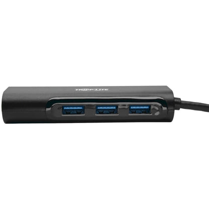 Tripp Lite 3-Port USB-C Hub with LAN Port USB-C to 3x USB-A Ports and Gbe USB 3.0 Black