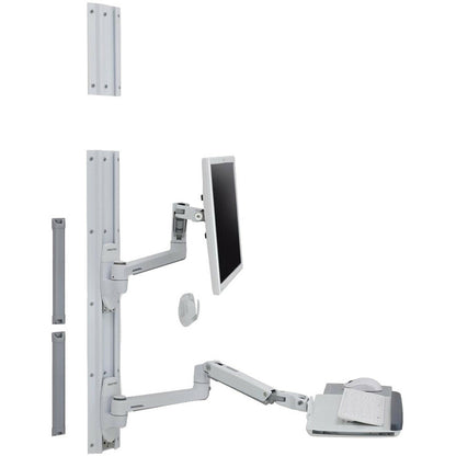Ergotron Wall Mount Track for Keyboard LCD Monitor Mouse - White