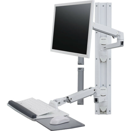 Ergotron Wall Mount Track for Keyboard LCD Monitor Mouse - White