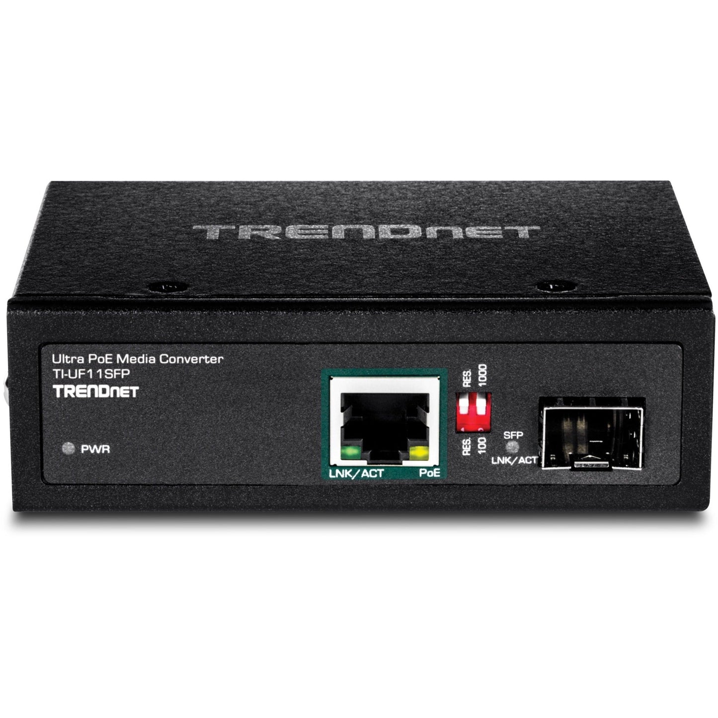 TRENDnet Hardened Industrial SFP to Gigabit UPoE Media Converter; IP30 Rated Housing; Includes DIN-rail & Wall Mounts; Operating Temp. -40 to 75 ?C (-40 to 167 ?F); TI-UF11SFP
