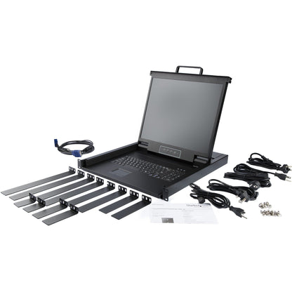 StarTech.com Rackmount KVM Console - 1U 17" LCD Monitor Single Port VGA KVM Server Rack Drawer includes Cables & Hardware - USB Support