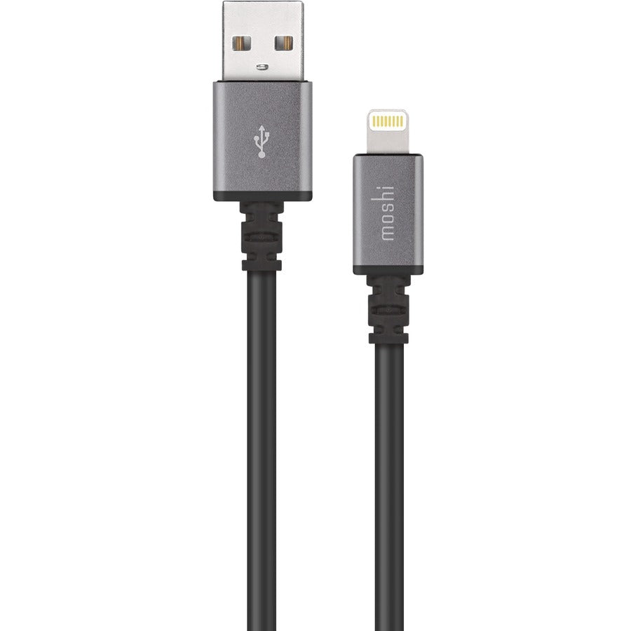 Moshi USB Cable with Lightning Connector 10 ft (3 m) - Black Long Length MFi-certified Durable Construction