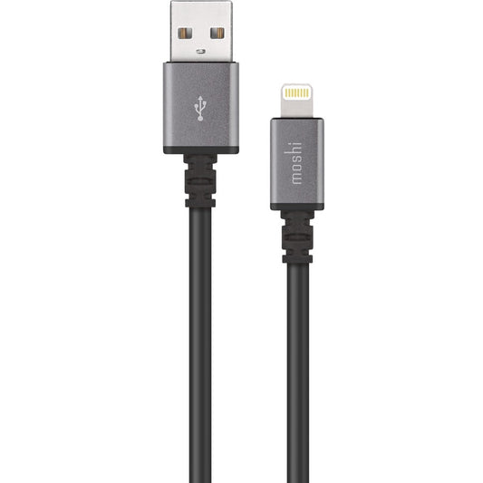 Moshi USB Cable with Lightning Connector 10 ft (3 m) - Black Long Length MFi-certified Durable Construction