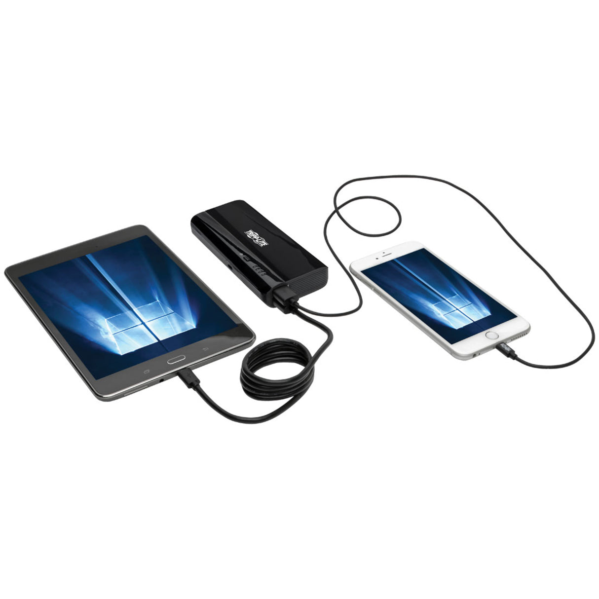 Tripp Lite Portable Charger 2x USB-A 10400mAh Power Bank Lithium-Ion Auto Sensing Black
