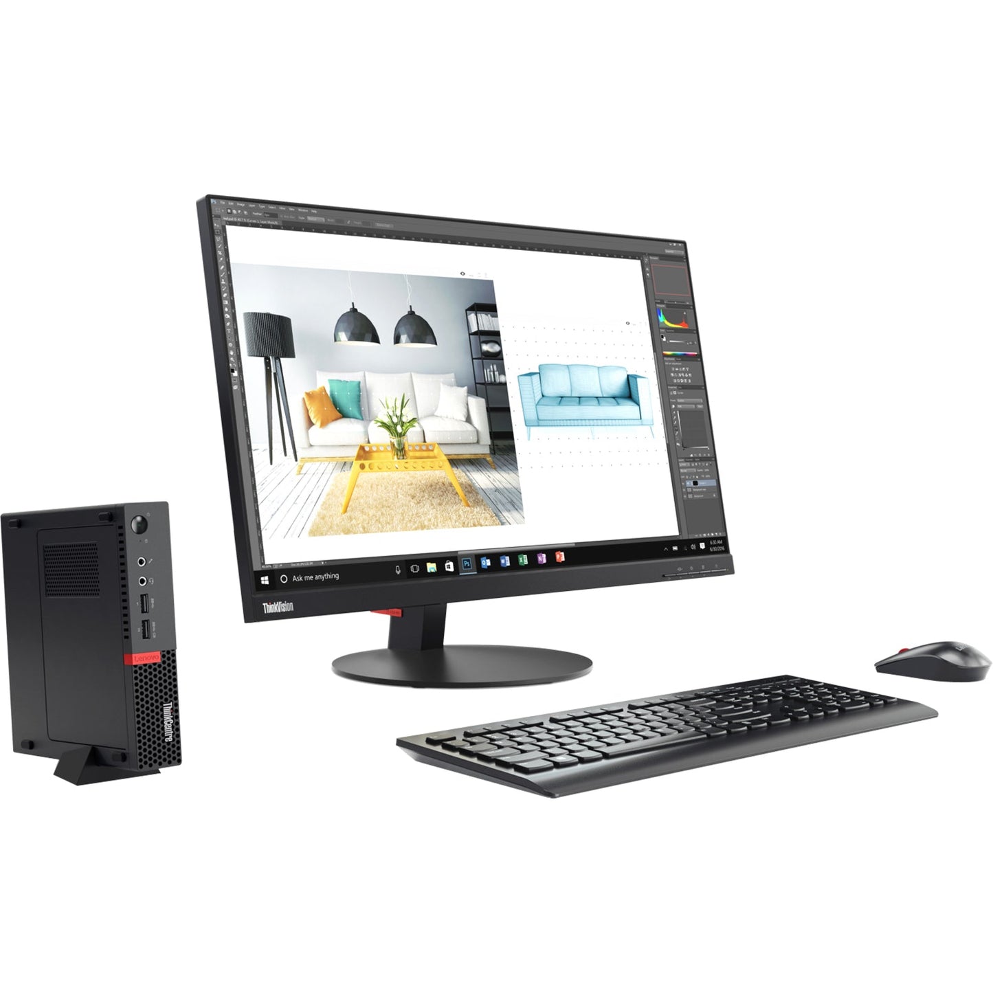 Lenovo ThinkCentre M710q 10MQS7MV00 Desktop Computer - Intel Core i5 6th Gen i5-6500T 2.50 GHz - 8 GB RAM DDR4 SDRAM - 500 GB HDD - Tiny
