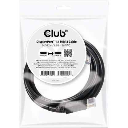 Club 3D DisplayPort 1.4 HBR3 Cable M/M 2m/6.56ft