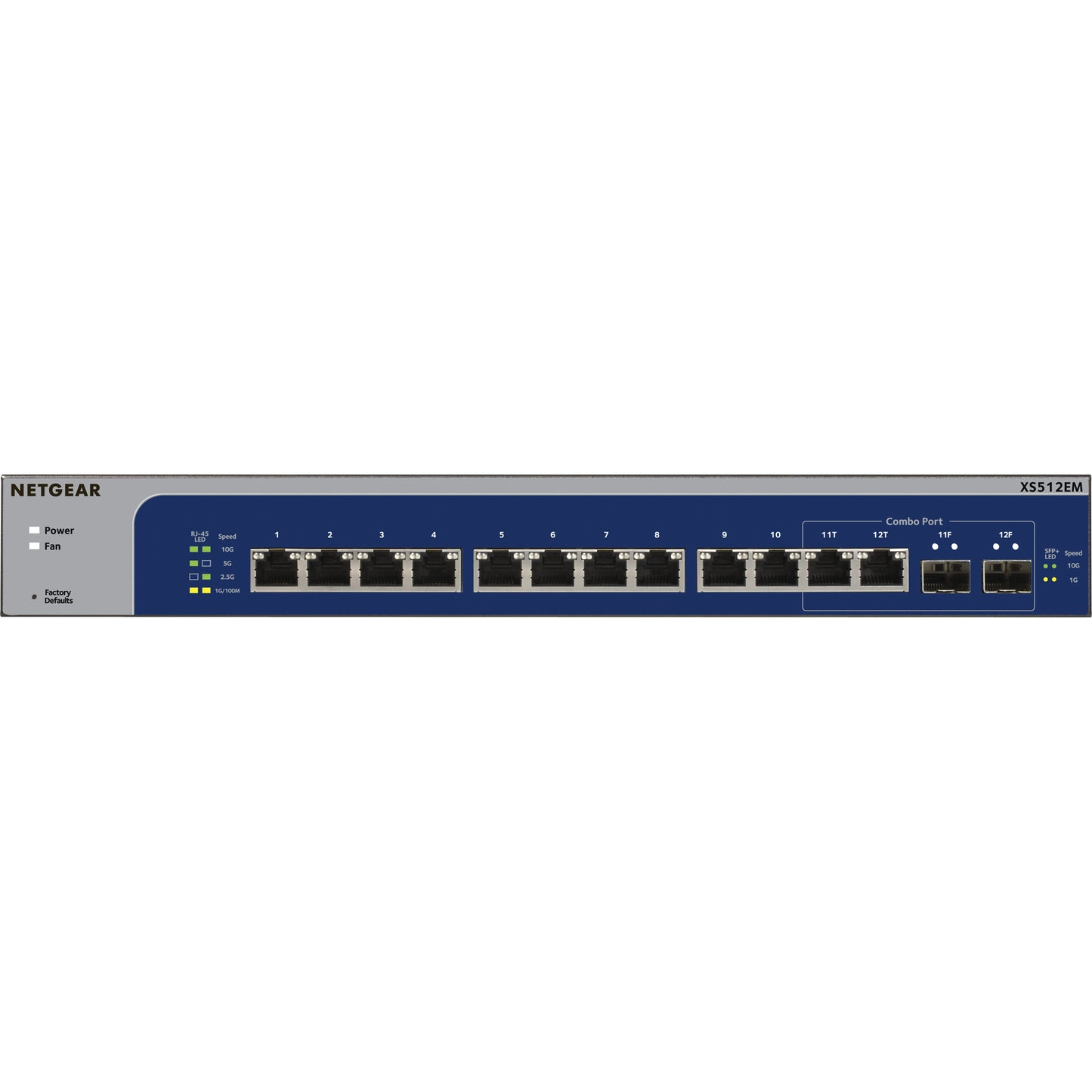 Netgear 12-Port 10-Gigabit/Multi-Gigabit Ethernet Smart Managed Plus Switch (XS512EM)
