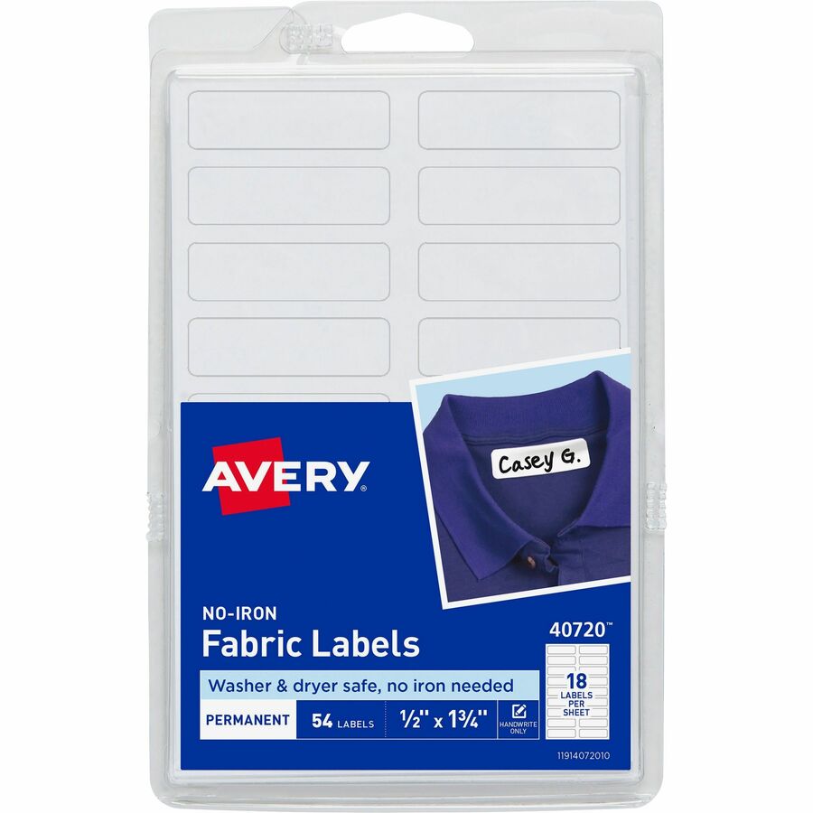 Avery&reg; No-Iron Fabric Labels