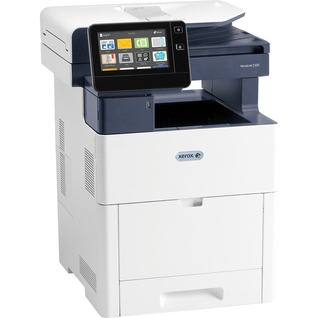 Xerox VersaLink C505 C505/YS LED Multifunction Printer-Color-Copier/Scanner-45 ppm Mono/45 ppm Color Print-1200x2400 Print-Automatic Duplex Print-120000 Pages Monthly-700 sheets Input-Color Scanner-600 Optical Scan-Gigabit Ethernet-1