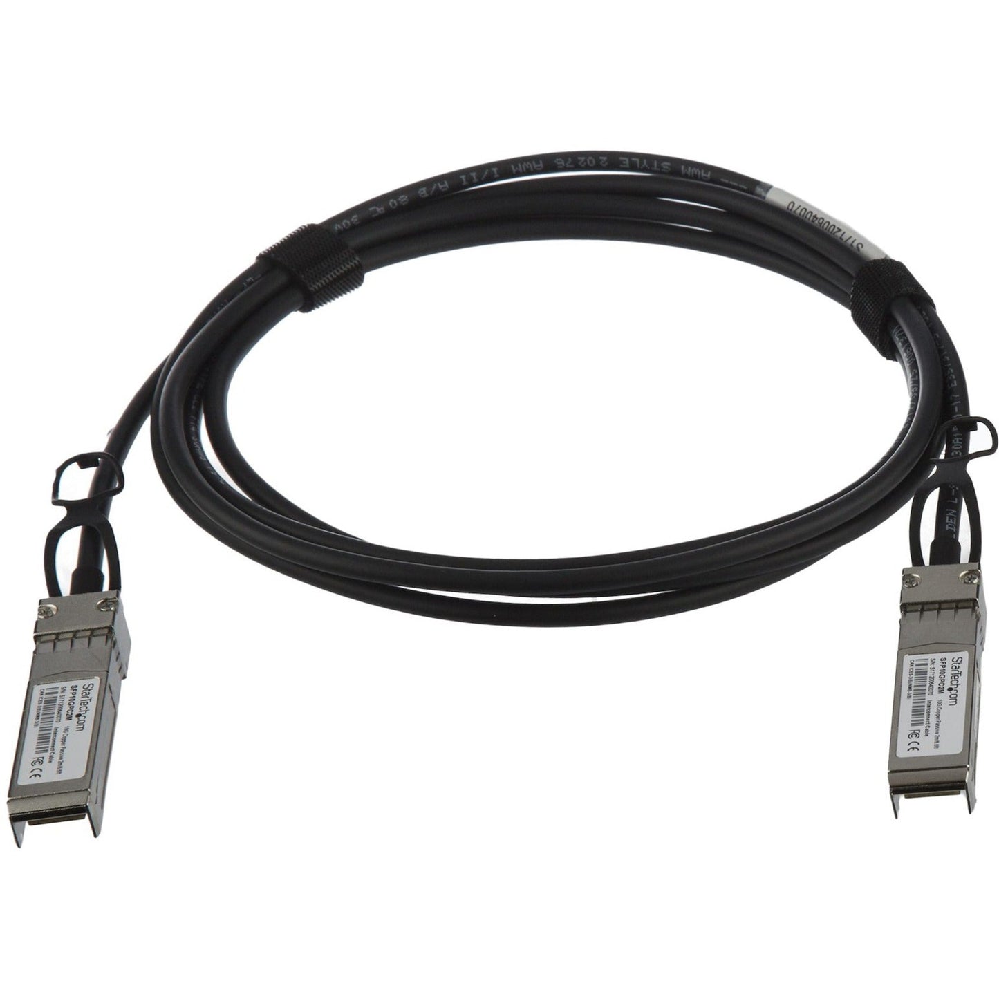 StarTech.com MSA Uncoded Compatible 2m 10G SFP+ to SFP+ Direct Attach Cable - 10 GbE SFP+ Copper DAC 10 Gbps Low Power Passive Twinax