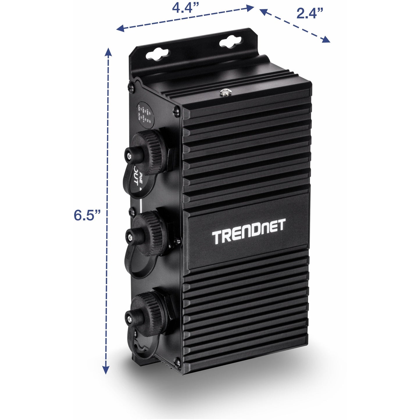 TRENDnet 2-Port Industrial Outdoor Gigabit UPoE Extender Extends 100m- Total Distance Up to 200m (656') Supports PoE (15.4W) PoE+(30W) UPoE(60W) IP67 Housing TI-EU120