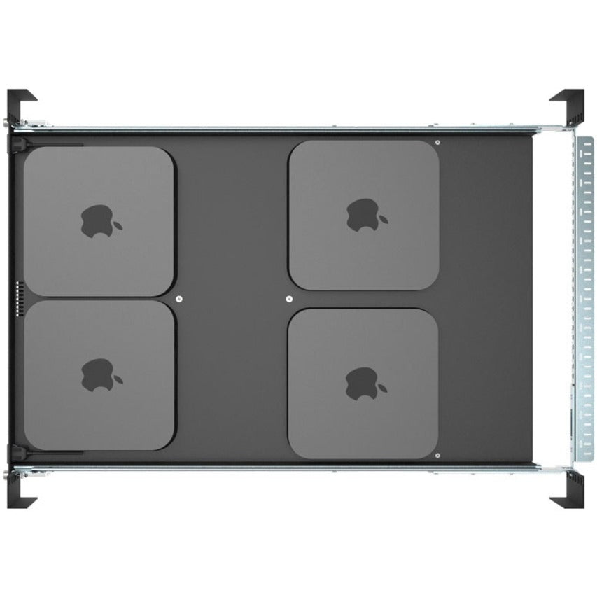 Rack Solutions 1U Mini Rack Access Tool-Less Shelf for Four Apple Mac Mini with USB