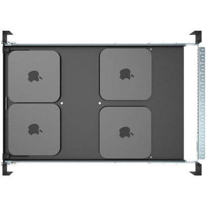 Rack Solutions 1U Mini Rack Access Tool-Less Shelf for Four Apple Mac Mini with USB