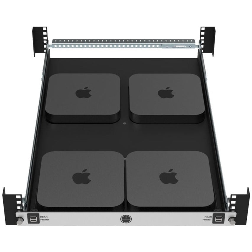 Rack Solutions 1U Mini Rack Access Tool-Less Shelf for Four Apple Mac Mini with USB