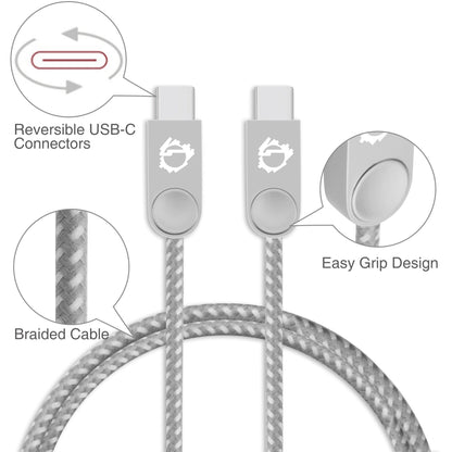 SIIG Zinc Alloy USB-C to USB-C Charging & Sync Braided Cable - 3.3ft 2-Pack