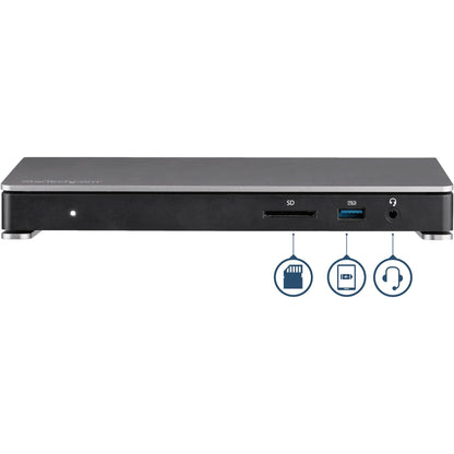 StarTech.com Thunderbolt 3 Dock - Dual Monitor 4K 60Hz TB3 Docking Station with DisplayPort - 85W Power Delivery 6-Port USB 3.0 SD GbE