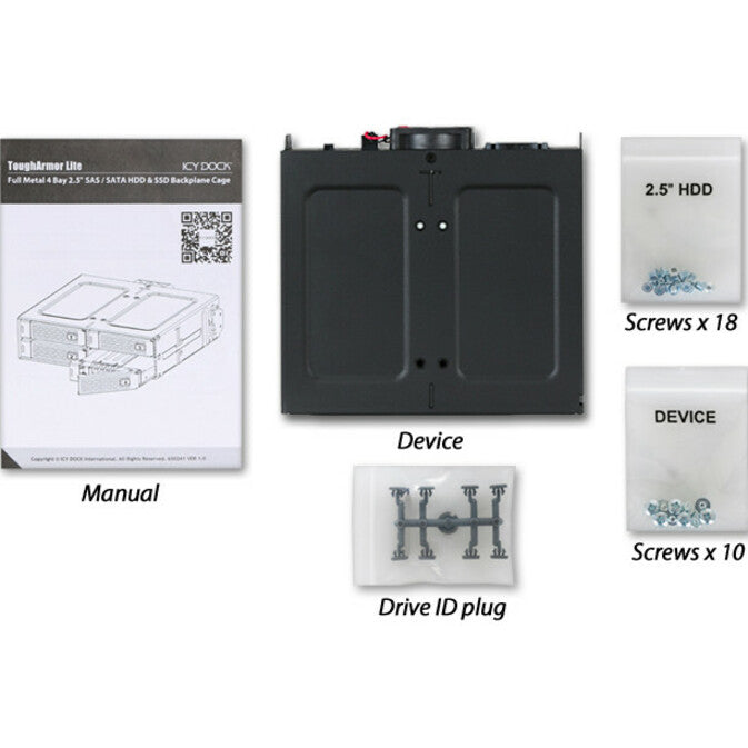 Icy Dock ToughArmor MB607SP-B Drive Enclosure for 5.25" - Serial ATA/600 Host Interface Internal - Black