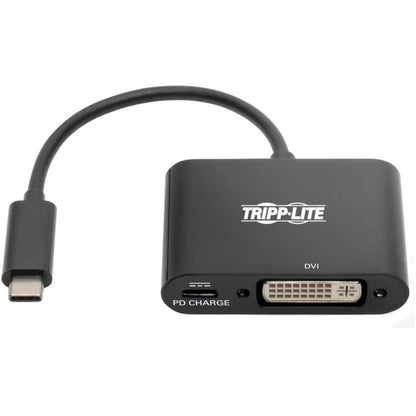 Tripp Lite USB C to DVI Adapter Converter w/ PD Charging 1080p Black USB Type C to DVI