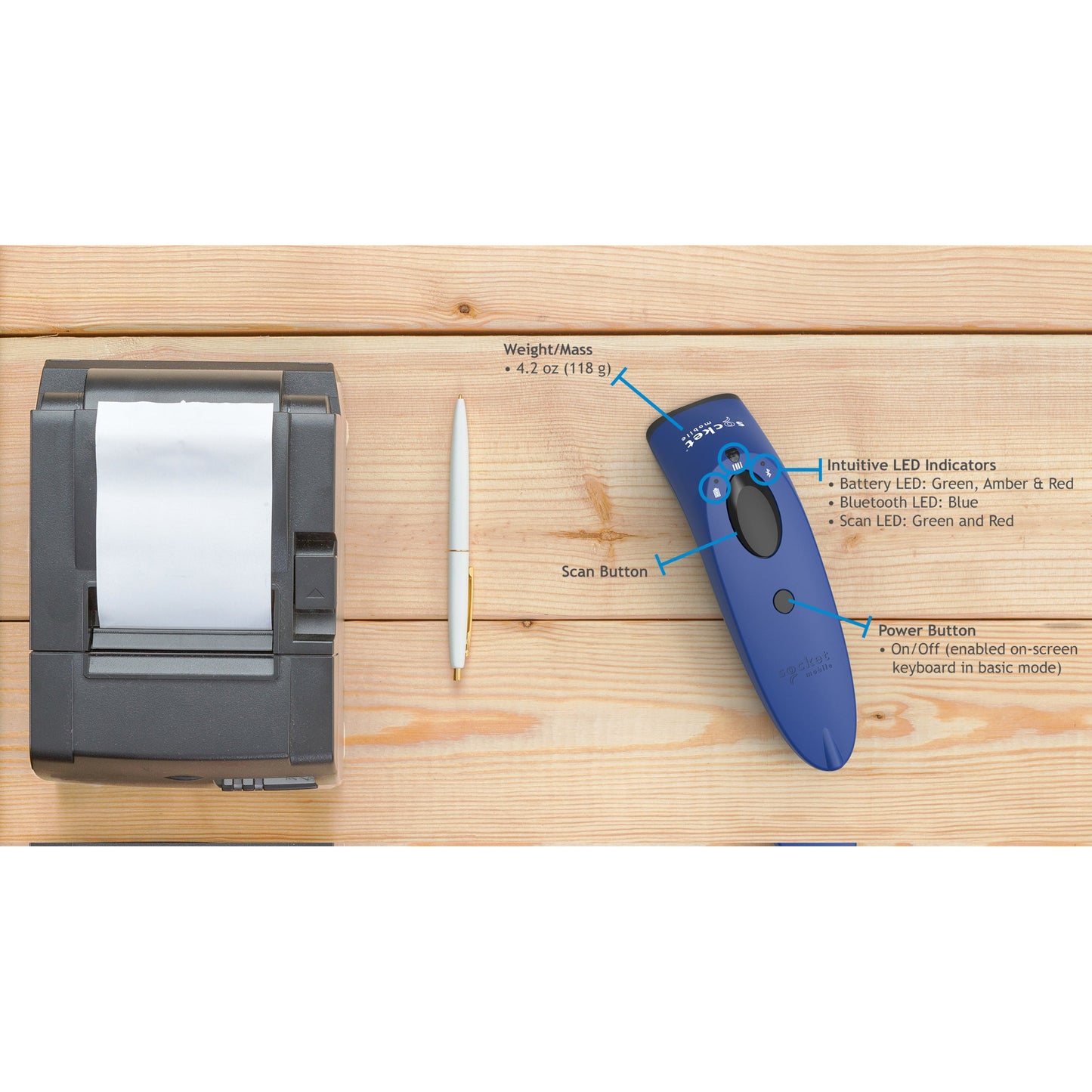 SocketScan&reg; S700 1D Imager Barcode Scanner Blue - 50 Pack