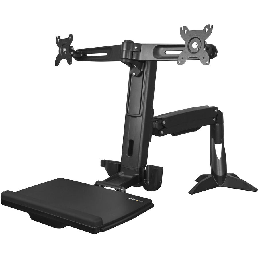 SIT STAND DUAL MONITOR ARM DESK