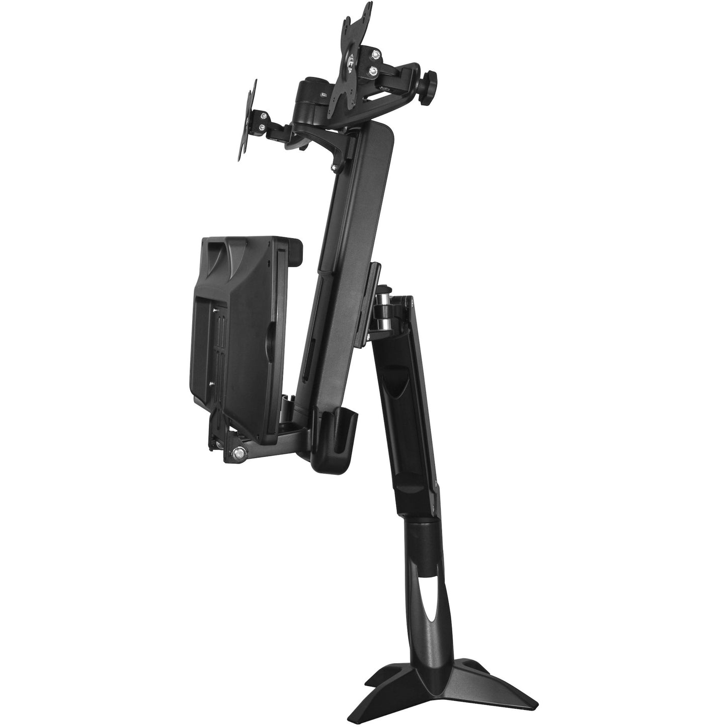 StarTech.com Sit Stand Dual Monitor Arm - Desk Mount Standing Computer Workstation 24" Displays - Adjustable Stand Up Arm w/ Keyboard Tray