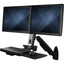 StarTech.com Wall Mount Workstation Full Motion Standing Desk with Ergonomic Height Adjustable Dual VESA Monitor & Keyboard Tray Arm