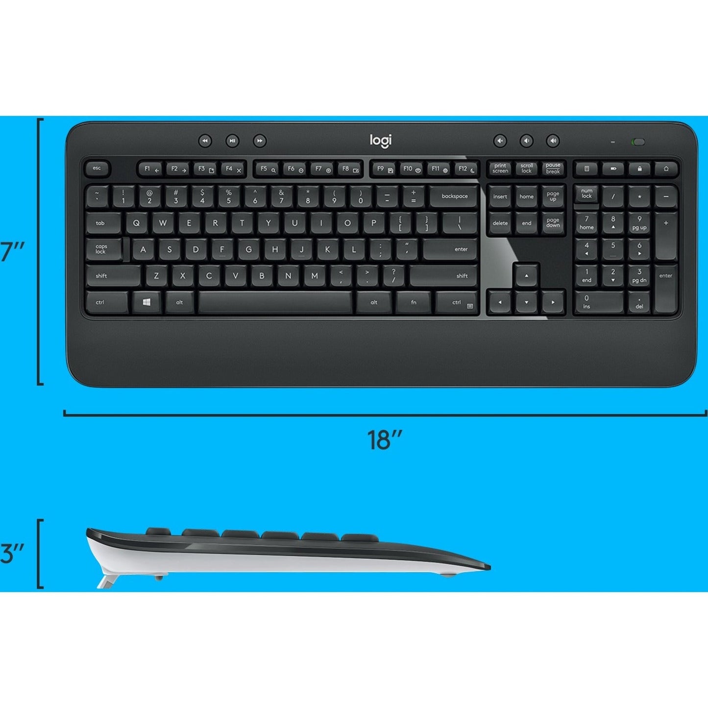 Logitech MK540 Advanced Wireless Keyboard and Mouse Combo for Windows 2.4 GHz Unifying USB-Receiver Multimedia Hotkeys 3-Year Battery Life for PC Laptop