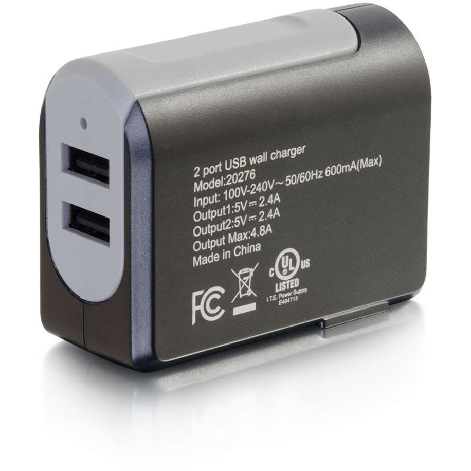 C2G 2-Port USB Wall Charger - AC Power Adapter