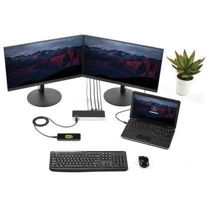 StarTech.com Dual Monitor USB C Docking Station w/ 60W Power Delivery - USB 3.1 Gen 1 Type C to HDMI or DVI - 5x USB - Windows Laptop Dock