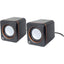 Manhattan 2600 Series Speaker System Small Size Big Sound Two Speakers Stereo USB power Output: 2x 3W 3.5mm plug for sound In-Line volume control Cable 0.9m Black Three Year Warranty Box