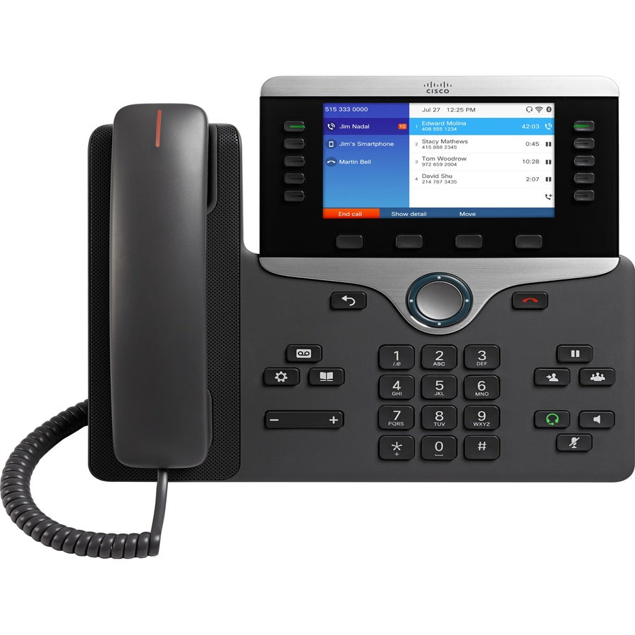 Cisco 8861 IP Phone - Refurbished - Wi-Fi Bluetooth - Wall Mountable Tabletop - Charcoal