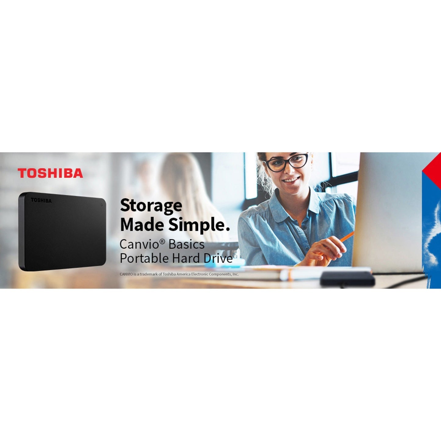 Toshiba Canvio Basics 1 TB Hard Drive - External - Black