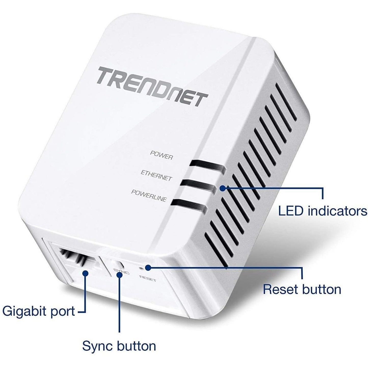 TRENDnet Powerline 1300 AV2 Adapter Kit Includes 2 x TPL-422E Powerline Ethernet Adapters IEEE 1905.1 & IEEE 1901 Gigabit Port Range Up To 300m (984 ft) Simple Installation White TPL-422E2K