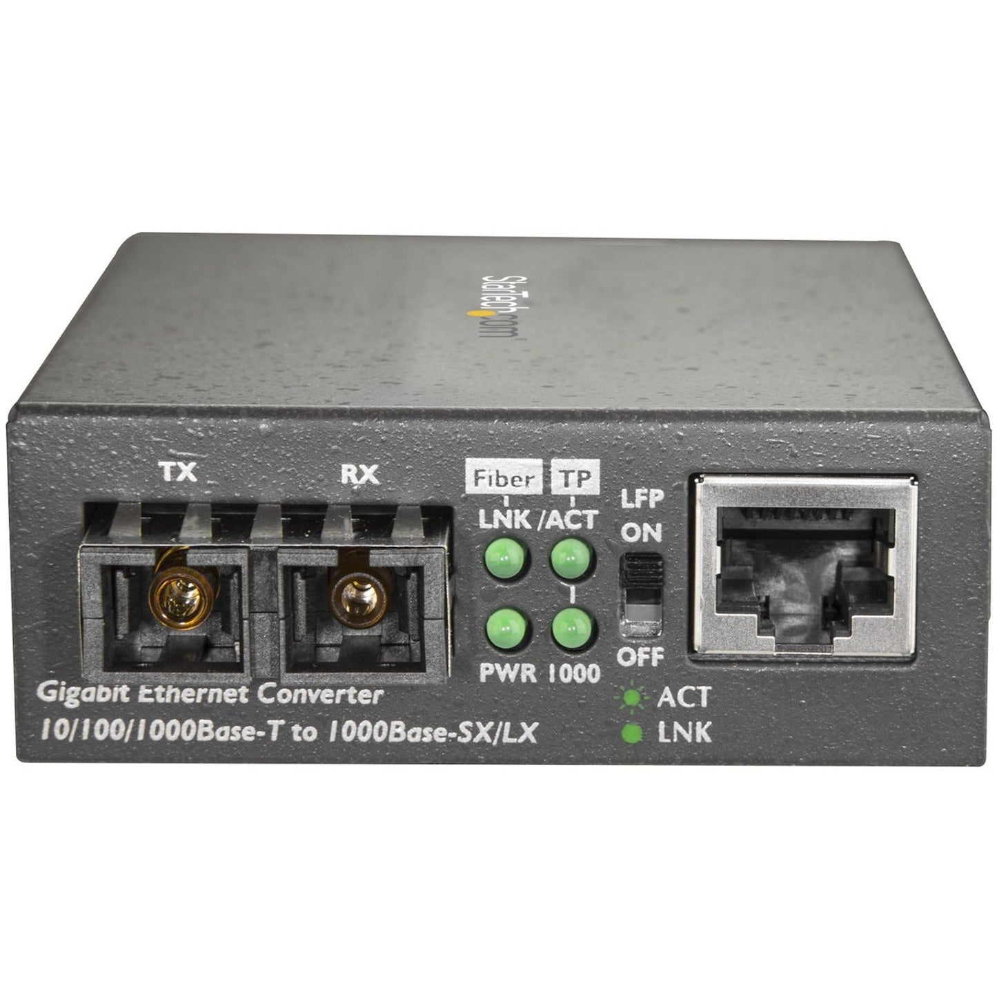 StarTech.com Single Mode SC Fiber Ethernet Media Converter - 1000BASE-LX Gigabit Fiber Optic to Copper Bridge - 10/100/1000 Network 10km