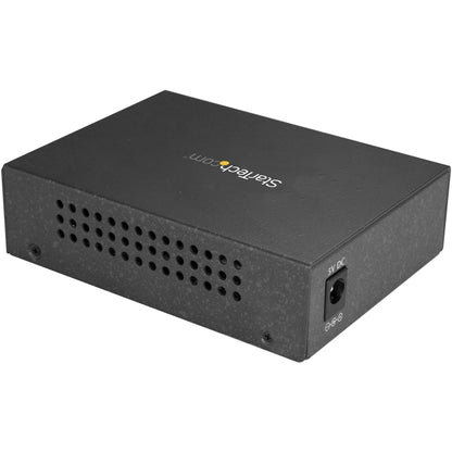 StarTech.com Single Mode SC Fiber Ethernet Media Converter - 1000BASE-LX Gigabit Fiber Optic to Copper Bridge - 10/100/1000 Network 10km