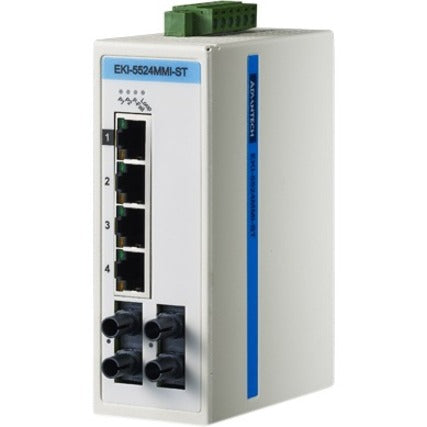 Advantech 4FE+2FE ST Multi-Mode UnManaged Ethernet Switch ATEX/C1D2/IECEx -40~75?