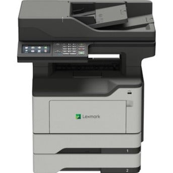 Lexmark MX520 MX522adhe Laser Multifunction Printer-Monochrome-Copier/Fax/Scanner-46 ppm Mono Print-1200x1200 Print-Automatic Duplex Print-120000 Pages Monthly-350 sheets Input-Color Scanner-1200 Optical Scan-Monochrome Fax-Gigabit Ethernet