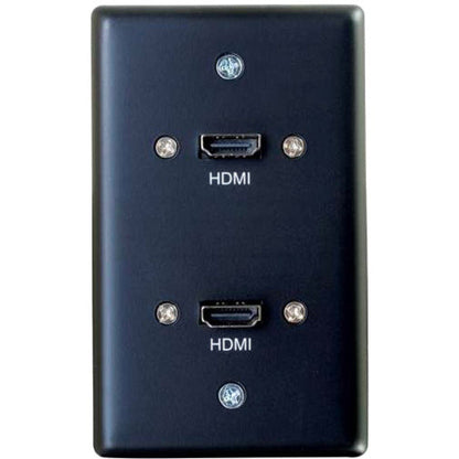 C2G Single Gang Wall Plate with Dual HDMI Pigtails Black