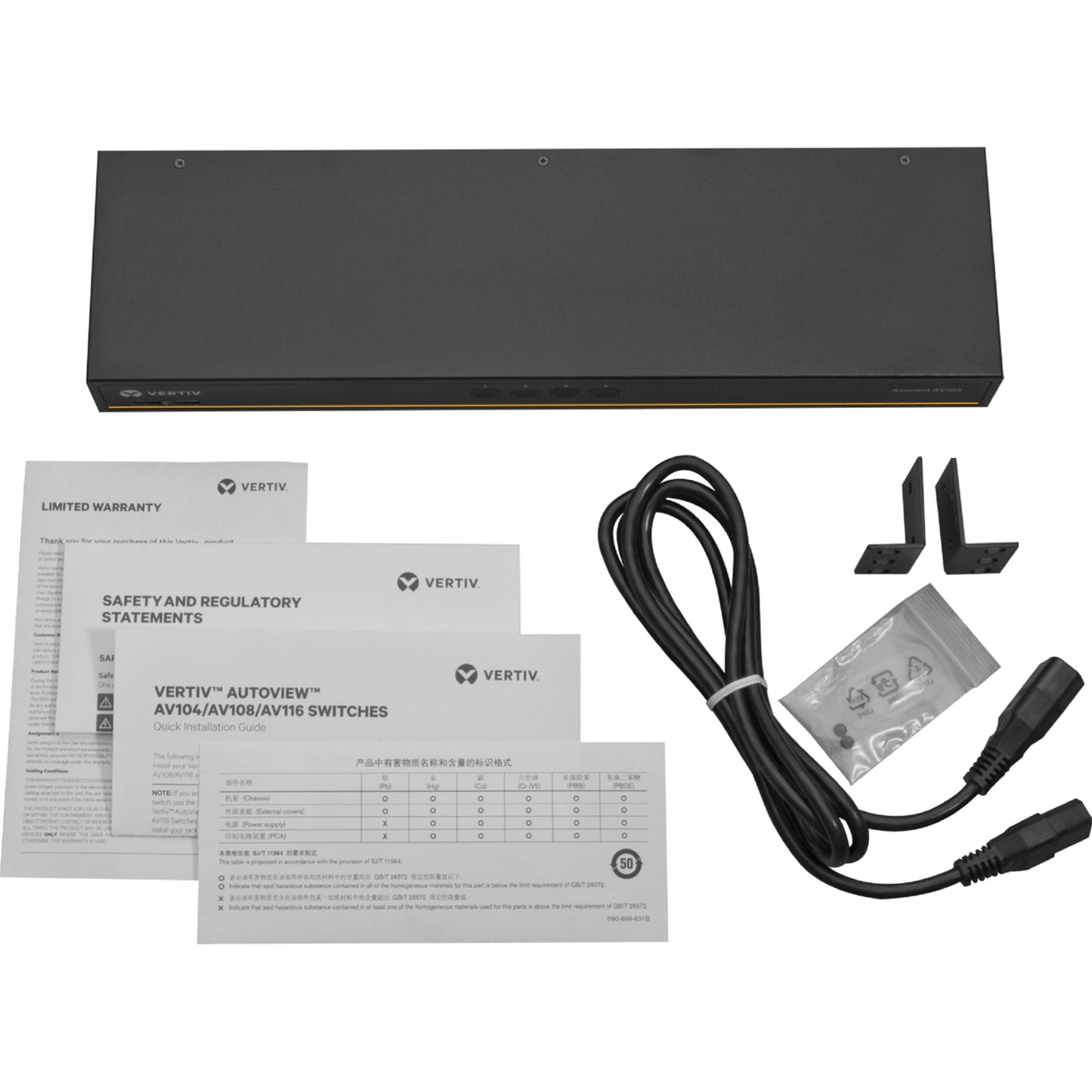 Vertiv Avocent AV104 KVM Switch | Single User | 4-16 port (AV104BND4-400)