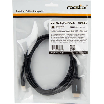 Rocstor Premium Mini DisplayPort to HDMI cable