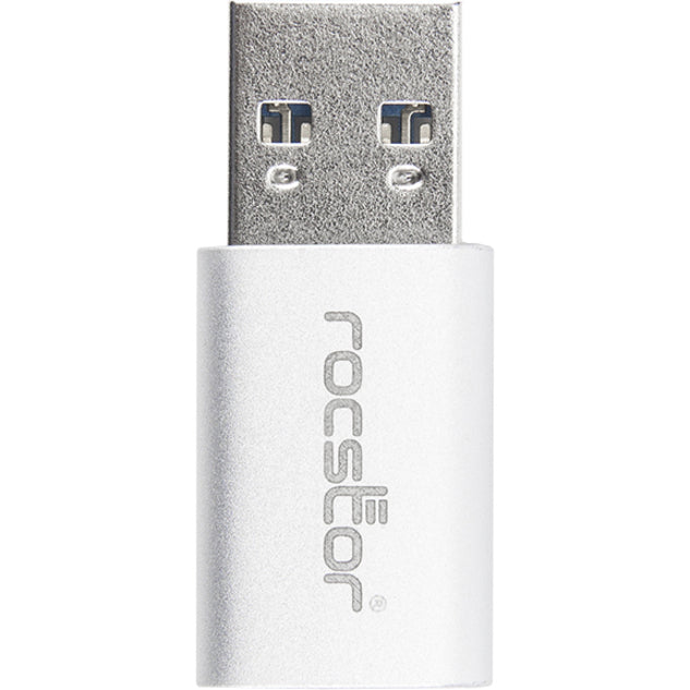 Rocstor Premium USB 3.0 to USB C Slim Aluminum Adapter - USB Type-C - 1 x Type 1 x USB 3.0 Type Male - 1 x Type C Female USB - Aluminum Case - USB 3.0 HI-SPEED USB TYPE A to USB-C M/F SLIM/COMPACT