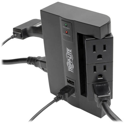 Tripp Lite Protect It! 6-Outlet Surge Protector with 3 Rotatable Outlets - Direct Plug-In 1200 Joules 2 USB Ports