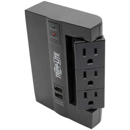 Tripp Lite Protect It! 6-Outlet Surge Protector with 3 Rotatable Outlets - Direct Plug-In 1200 Joules 2 USB Ports
