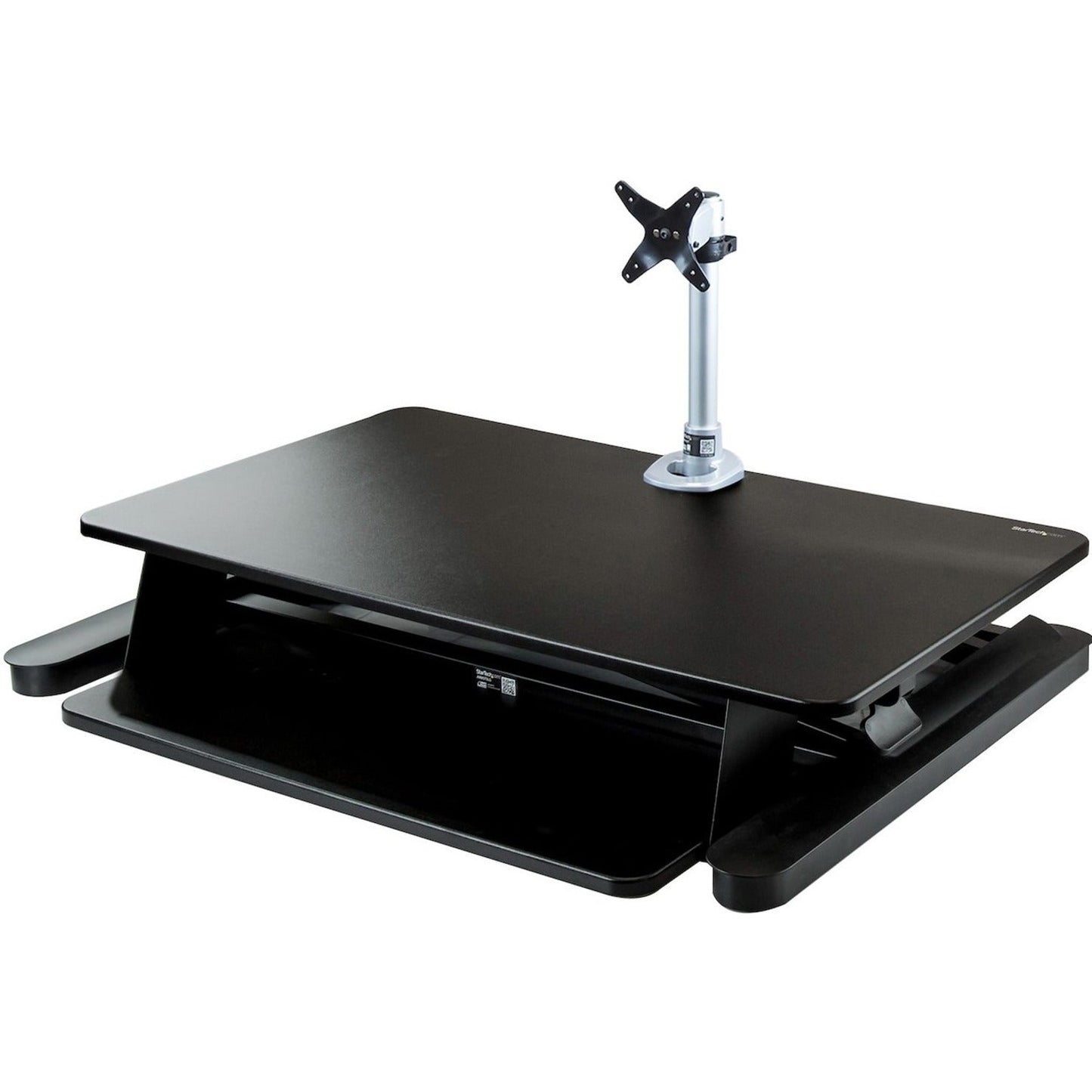 StarTech.com Sit-Stand Desk Converter with Monitor Arm - 35" Wide - Height Adjustable Standing Desk Solution - Arm for up to 30" Monitor
