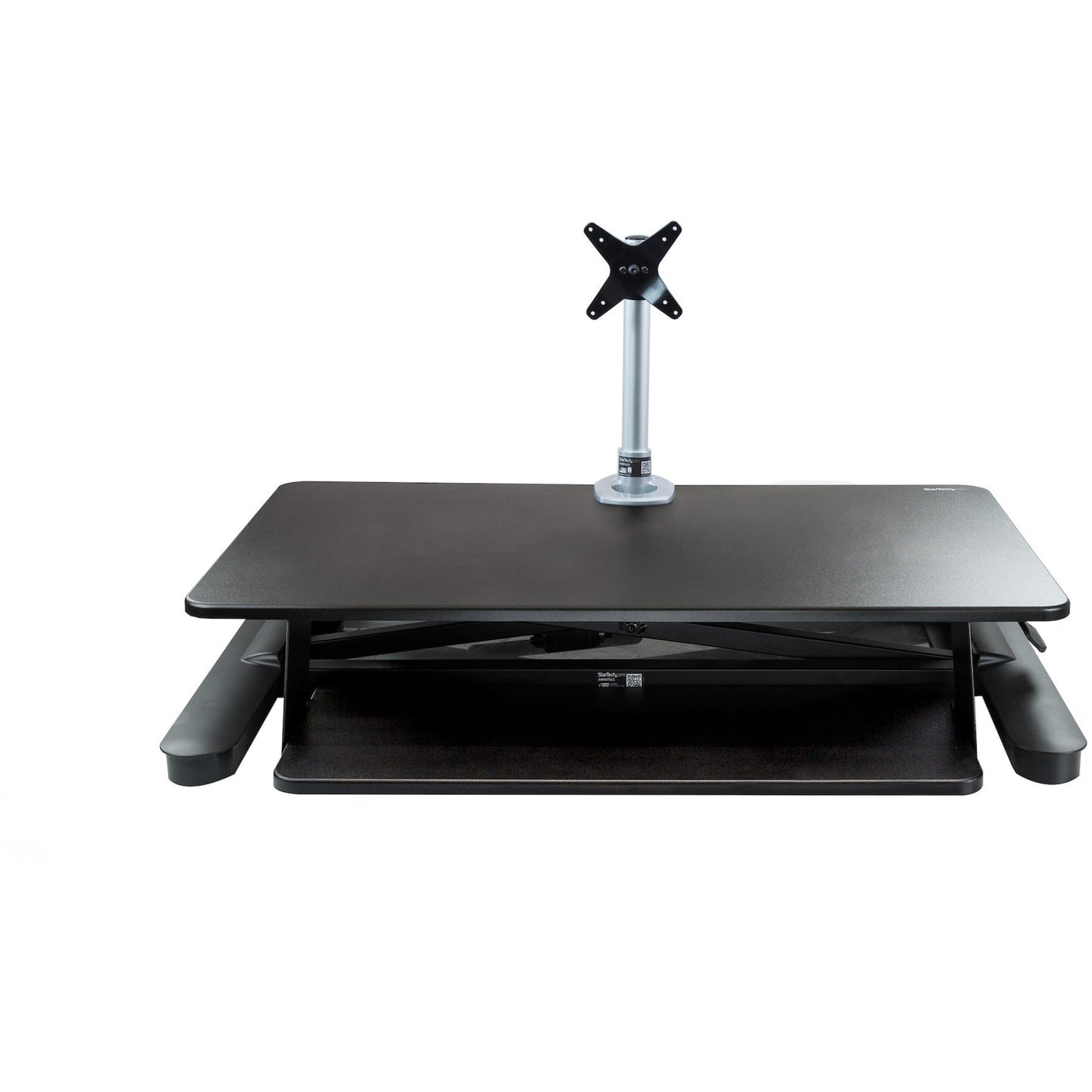 StarTech.com Sit-Stand Desk Converter with Monitor Arm - 35" Wide - Height Adjustable Standing Desk Solution - Arm for up to 30" Monitor