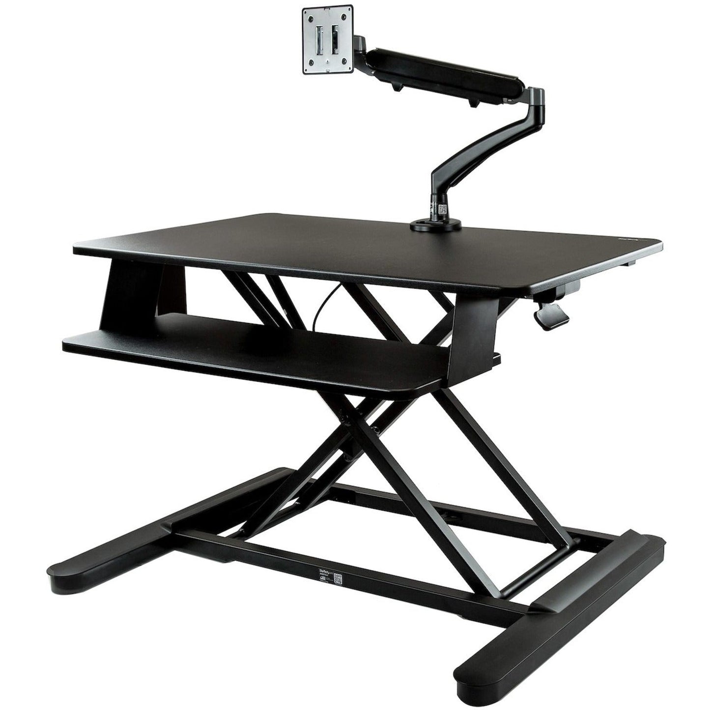 StarTech.com Sit-Stand Desk Converter with Monitor Arm - Up to 26" Monitor - 35&acirc;&euro;Â Wide Work Surface - Height Adjustable Standing Desk Converter