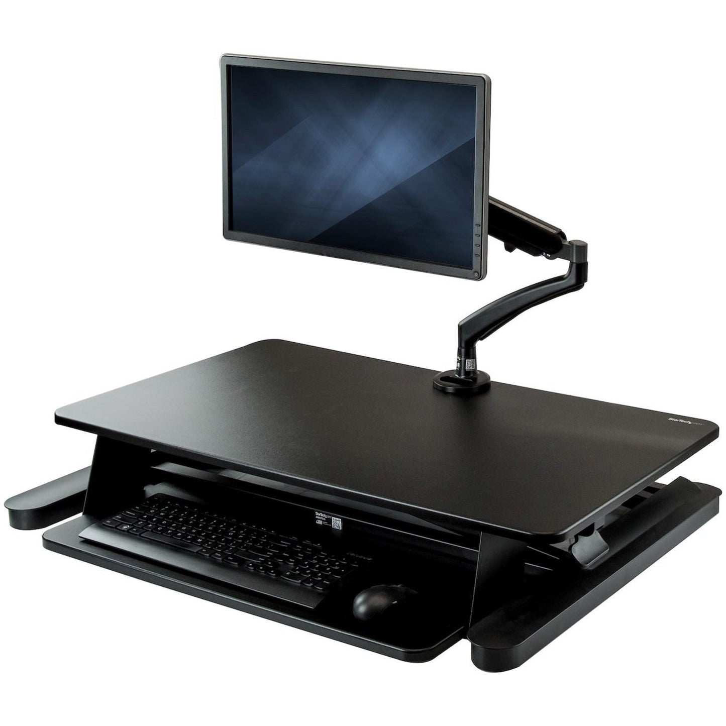 StarTech.com Sit-Stand Desk Converter with Monitor Arm - Up to 26" Monitor - 35&acirc;&euro;Â Wide Work Surface - Height Adjustable Standing Desk Converter