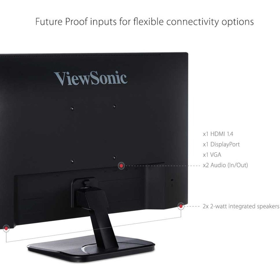 ViewSonic VA2756-MHD 27 Inch IPS 1080p Monitor with Ultra-Thin Bezels HDMI DisplayPort and VGA Inputs for Home and Office